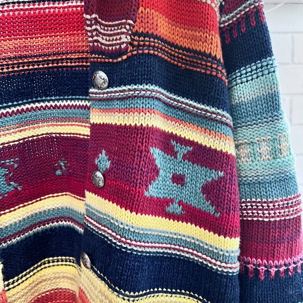 $898 Polo Ralph Lauren Small Hand Knit Beacon Cardigan Southwestern Serape Ranch - Picture 4 of 10